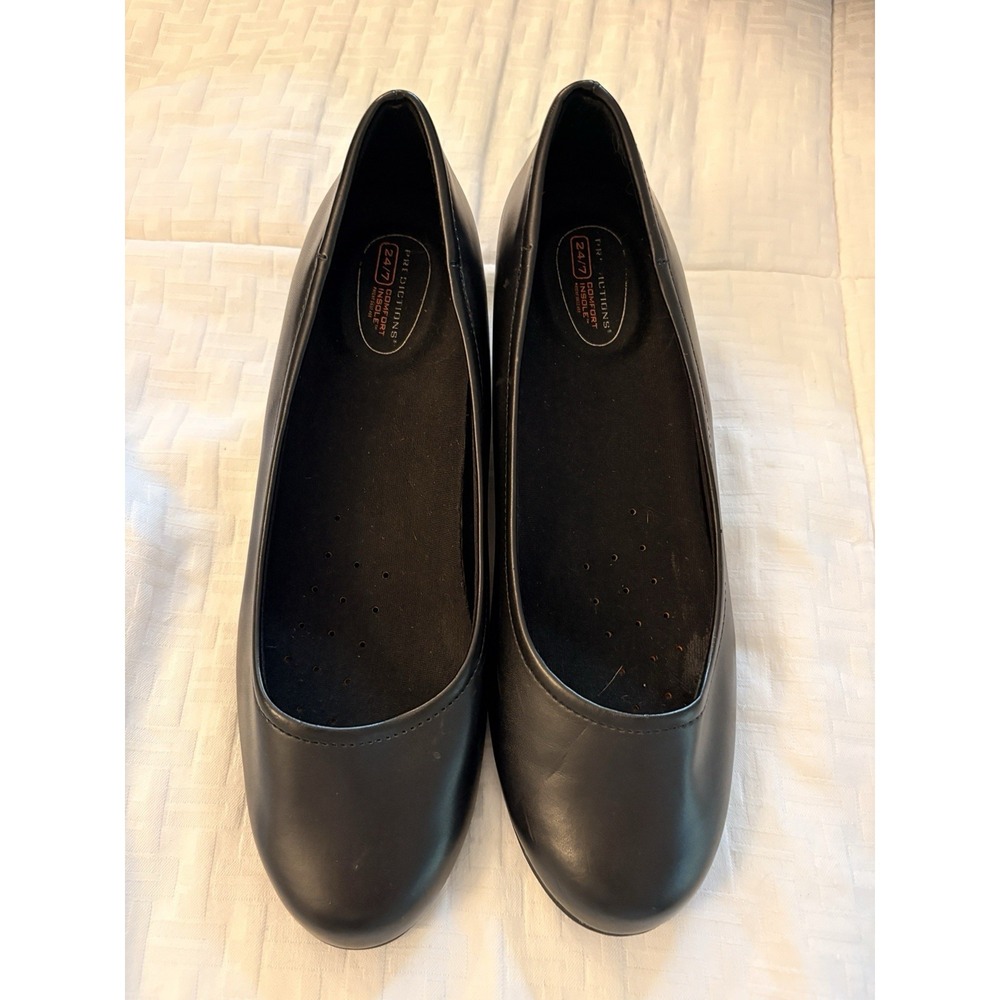 Predictions Comfort 24/7 Black‎ SafeTstep Slip Resistant Low Wedge Pumps 6.5W